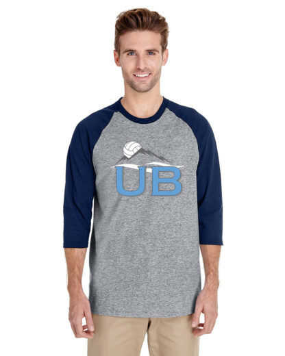 ULTRA BLUES 3/4 RAGLAN TSHIRT (1 COLOR NAME AND NUMBER ON BACK)